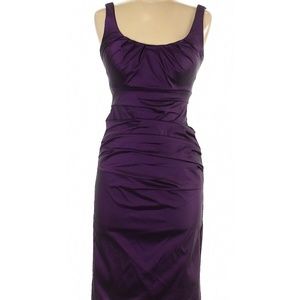 Taffeta-like Ruched Knee length Party Dress